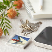 Grafisch: Sluiting van vinnen en achterlicht Sleutelhanger (Zijkant)