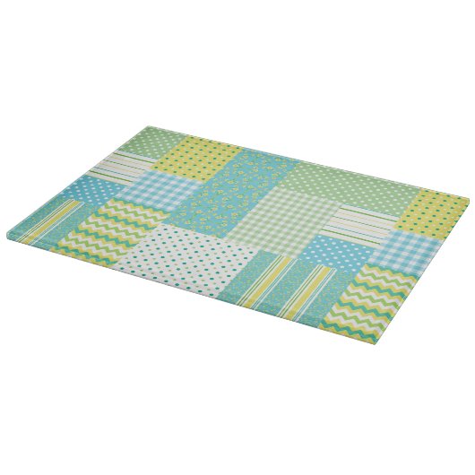 Grafisch snijvlak: Daffodils, Faux-Patchwork Snijplank (Hoek)