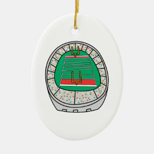 Grafisch stadion van football keramisch ornament