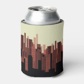 Grafisch stedelijk landschap, donker sinaasappel blikjeskoeler (Blikje Voorkant)