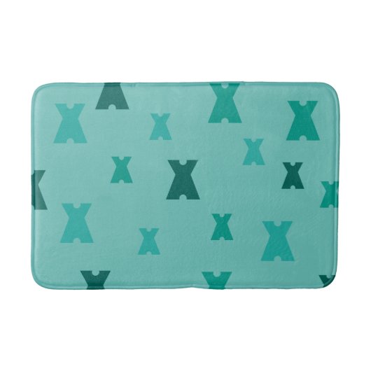 Grafisch Symbool Uw Initiaal Patroon op om het eve Badmat (Voorkant)