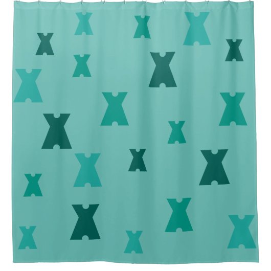 Grafisch Symbool Uw Initiaal Patroon op om het eve Douchegordijn (Voorkant)