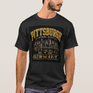 Grafisch T-shirt "Built on Yinz Grit" Pittsburgh