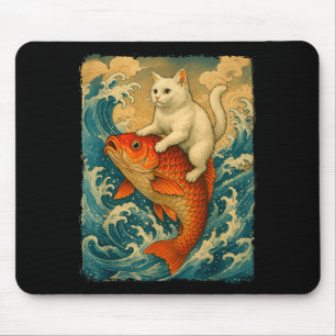 Grafisch T-shirt Heren Dames Grappige Kat Koi Japa Muismat