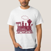 Grafisch t-shirt met bruine stoomlocomotief (Voorkant)