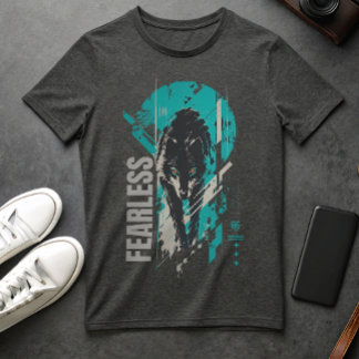 Grafisch T-shirt met onverschrokken wolf | Streetw