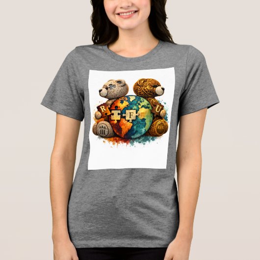 Grafisch T-shirt met stadsbeer (Voorkant)