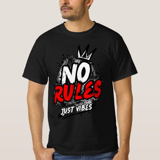Grafisch T-shirt 'No Rules' (Voorkant)