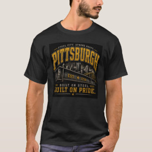 Grafisch T-shirt "Pittsburgh gebouwd op staal"