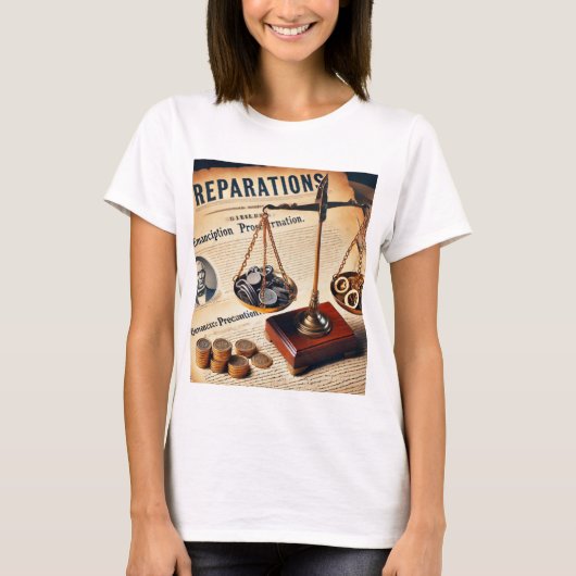 Grafisch t-shirt "Reparations" (Voorkant)