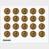 Grafisch Tand Embleem Ronde Sticker (Vel)