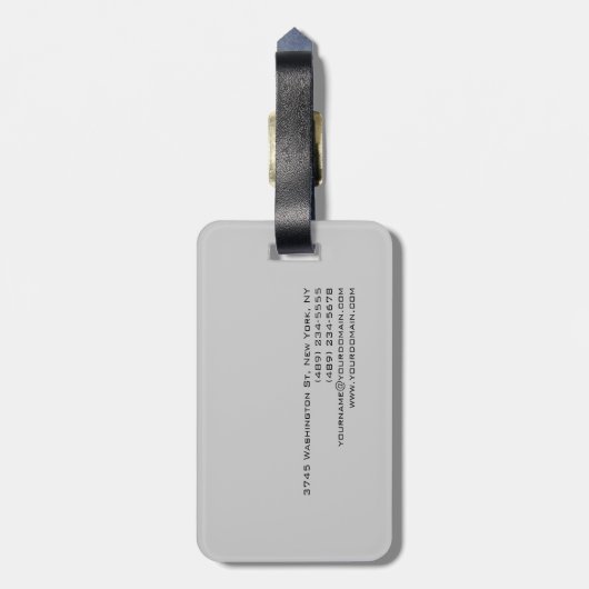 Grafisch Uniek Manuscript Grijze Moderne Minimalis Bagagelabel (Achterkant verticaal)