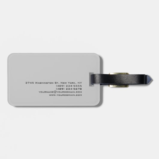 Grafisch Uniek Manuscript Grijze Moderne Minimalis Bagagelabel (Achterkant horizontaal)
