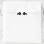 Grafisch van 2 Mammoths Vierkante Sticker (Tas)