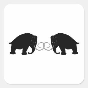 Grafisch van 2 Mammoths Vierkante Sticker