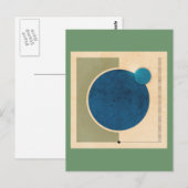 Grafisch van aarde en maan briefkaart (Voorkant / Achterkant)