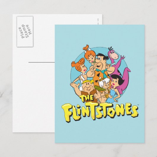 Grafisch van de familie Flintstenen en Rubbles Briefkaart (Voorkant / Achterkant)