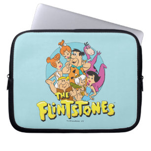 Grafisch van de familie Flintstenen en Rubbles Laptop Sleeve