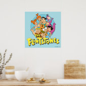 Grafisch van de familie Flintstenen en Rubbles Poster (Keuken)