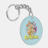 Grafisch van de familie Flintstenen en Rubbles Sleutelhanger (Voorkant Links)