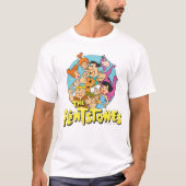Grafisch van de familie Flintstenen en Rubbles T-shirt (Voorkant)
