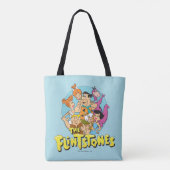 Grafisch van de familie Flintstenen en Rubbles Tote Bag (Achterkant)