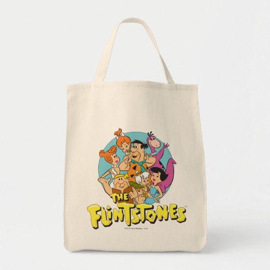Grafisch van de familie Flintstenen en Rubbles Tote Bag (Voorkant)