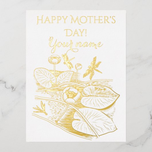 Grafisch van geel water folie feestdagen briefkaart (Voorkant)