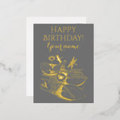 Grafisch van geel water folie feestdagen briefkaart (Voorkant / Achterkant)