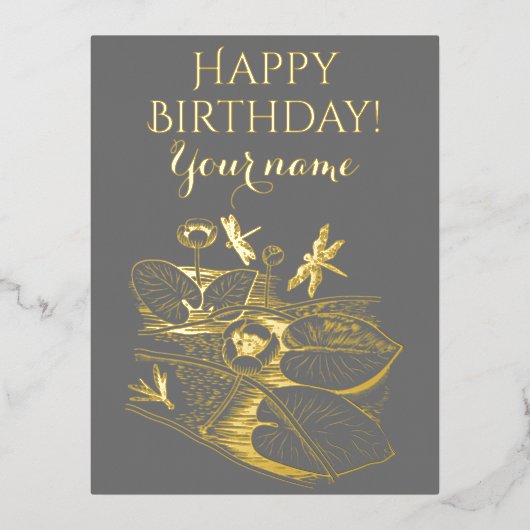 Grafisch van geel water folie feestdagen briefkaart (Voorkant)