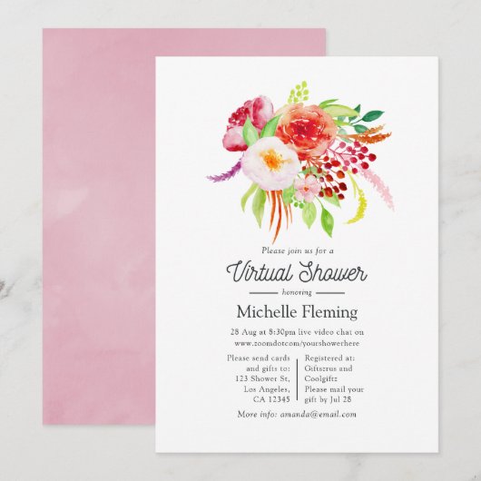 grafisch virtueel Baby shower met bijbehorend han Kaart (Voorkant / Achterkant)