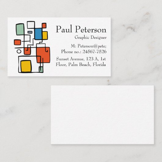 Grafisch Visitekaartje Ontwerper (Voorkant / Achterkant)