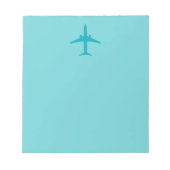 Grafisch vliegtuig in Aqua Blue Notitieblok (Voorkant)