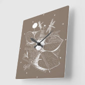 Grafisch water vierkante klok (Hoek)