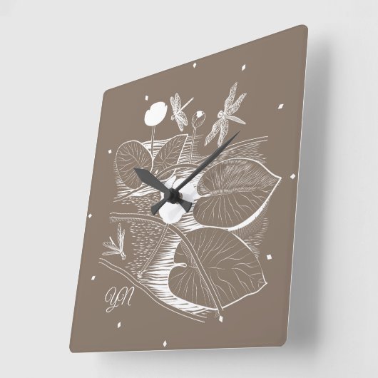 Grafisch water vierkante klok (Hoek)