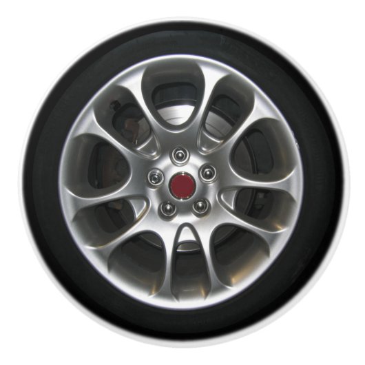 Grafisch wielwieldop en wieldop 2D Keramische Knop (Voorkant)