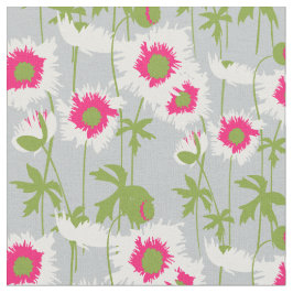 Grafisch wit ragged poppy art bloemenpatroon stof