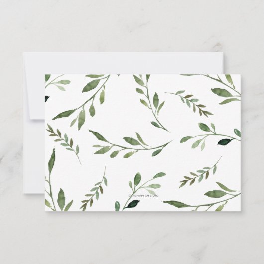 Grafisch Woodland Dieren Greenery Books voor Baby  Kaart (Achterkant)