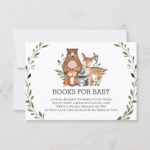 Grafisch Woodland Dieren Greenery Books voor Baby  Kaart