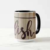 Grafisch Word Art DELISH Rustic Brown Mok (Voorkant rechts)