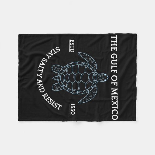 Grafisch Zee Schildpad Golf van Mexico Est 1550 Fleece Deken (Voorkant (Horizontaal))