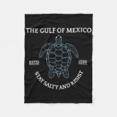 Grafisch Zee Schildpad Golf van Mexico Est 1550 Fleece Deken (Voorkant)