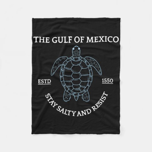 Grafisch Zee Schildpad Golf van Mexico Est 1550 Fleece Deken (Voorkant)