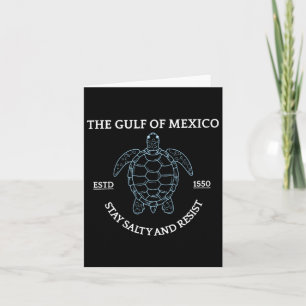 Grafisch Zee Schildpad Golf van Mexico Est 1550 Kaart