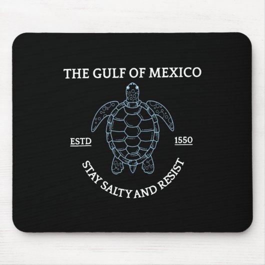 Grafisch Zee Schildpad Golf van Mexico Est 1550 Muismat (Voorkant)
