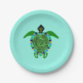 Grafisch Zee SCHILDPAD - Wilde dieren Natuur - Fee Papieren Bordje (Voorkant)