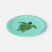 Grafisch Zee SCHILDPAD - Wilde dieren Natuur - Fee Papieren Bordje (Gekanteld)