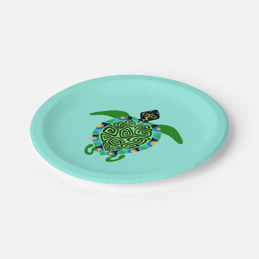 Grafisch Zee SCHILDPAD - Wilde dieren Natuur - Fee Papieren Bordje (Gekanteld)