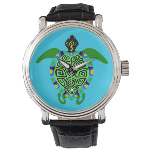 Grafisch - Zee SCHILDPAD - Wildlife - Aqua - Horloge