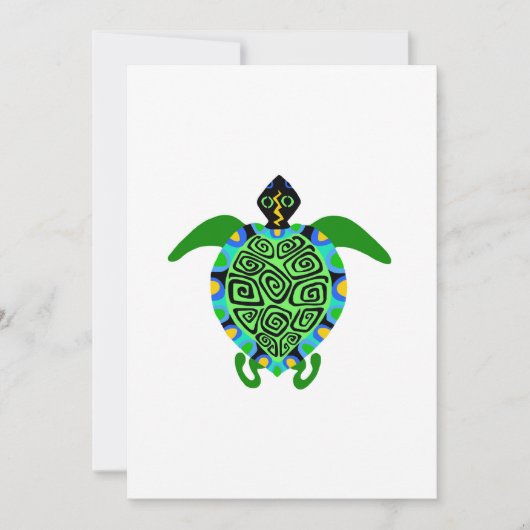 Grafisch Zee SCHILDPAD - Zeeleven - Oceaan Feestdagenkaart (Voorkant)